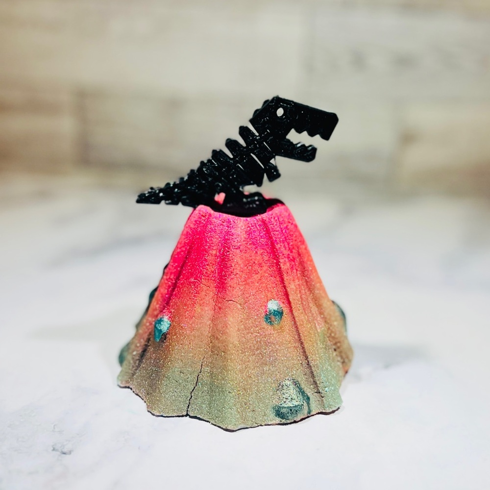 Volcano Bath Bomb with Keepsake Dino Surprise Toy inside